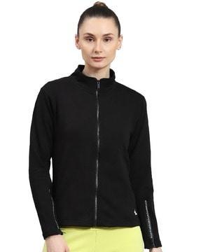 women regular fit hoodie sweatshirt with front-zip closure