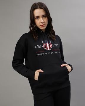 women regular fit hoodie with kangaroo pocket