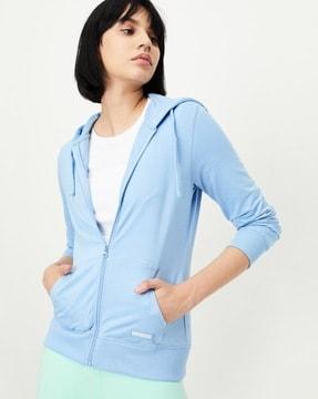 women regular fit hoodie with kangaroo pockets