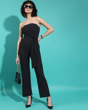 women regular fit off-shoulder jumpsuit