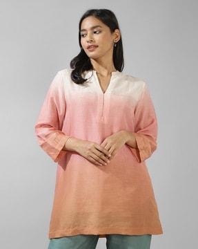 women regular fit ombre-dyed tunic