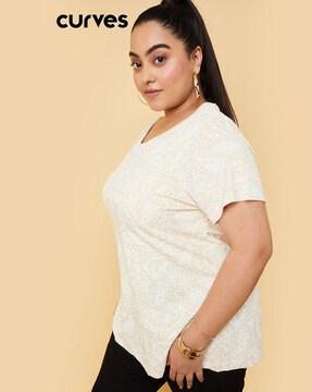 women regular fit paisley print t-shirt