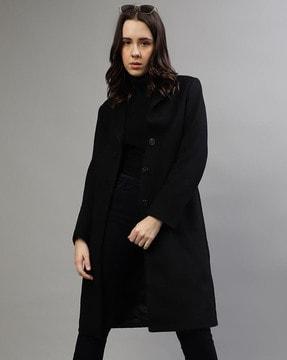 women regular fit peacoat with welt pockets