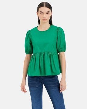 women regular fit peplum top