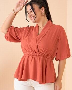 women regular fit peplum top