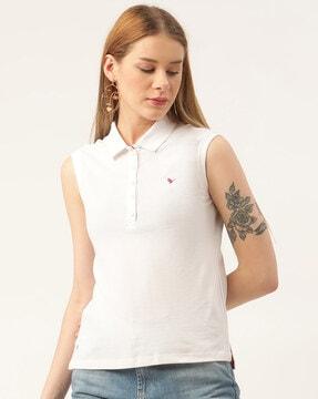 women regular fit polo t-shirt