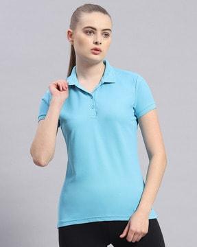 women regular fit polo t-shirt