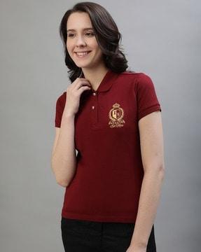 women regular fit polo t-shirt