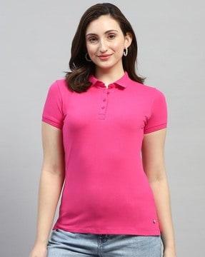 women regular fit polo t-shirt