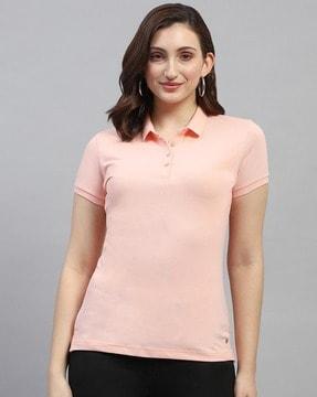 women regular fit polo t-shirt