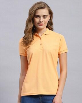 women regular fit polo t-shirt