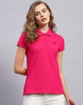 women regular fit polo t-shirt