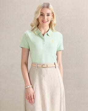 women regular fit polo t-shirt