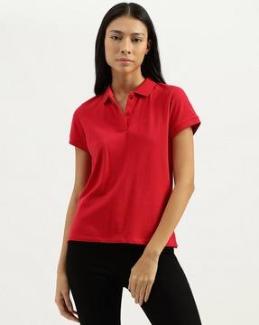 women regular fit polo t-shirt