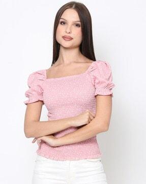 women regular fit printed top