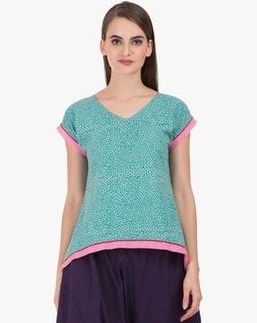 women regular fit printed top