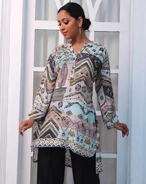 women regular fit printed tunic