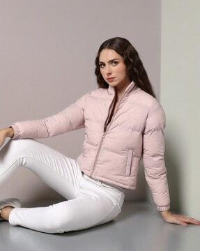 women regular fit puffer jacket