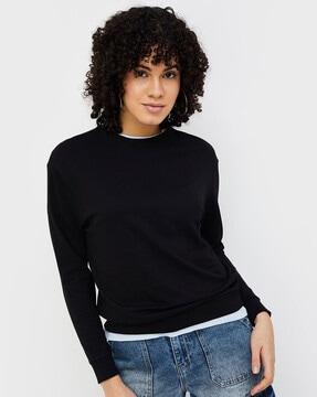 women regular fit pullover sweatshirt