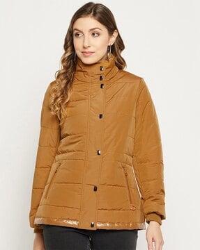women regular fit quilted jacket