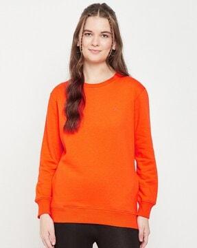 women regular fit round-neck sweatshirt