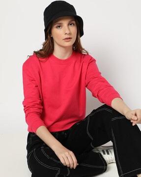 women regular fit round-neck sweatshirt