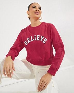 women regular fit round-neck sweatshirt