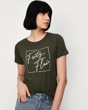 women regular fit round-neck t-shirt