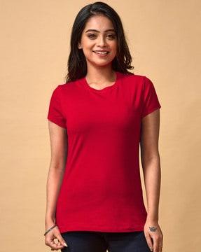 women regular fit round-neck t-shirt