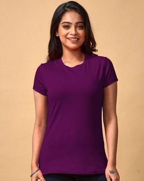 women regular fit round-neck t-shirt