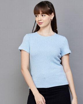 women regular fit round-neck top