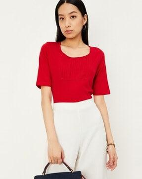 women regular fit round-neck top