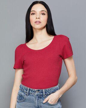 women regular fit round-neck top