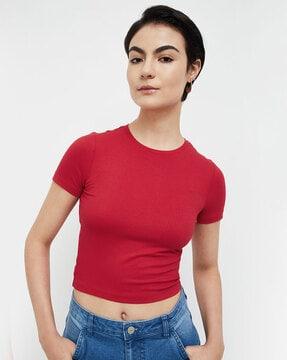 women regular fit round-neck top