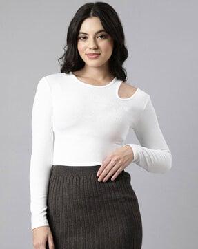 women regular fit round-neck top