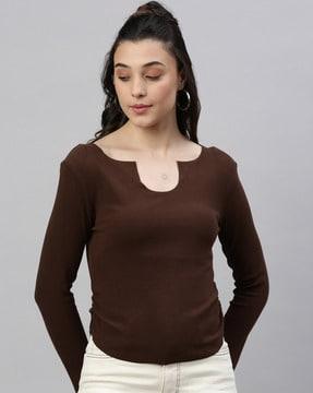 women regular fit round-neck top