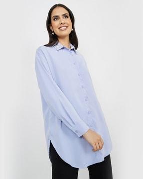 women regular fit shirt with cutaway collar