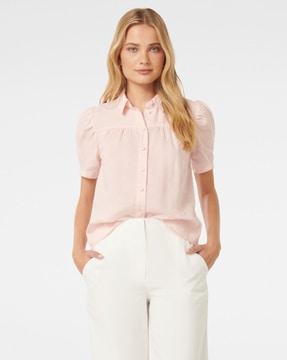 women regular fit shirt with short sleeves