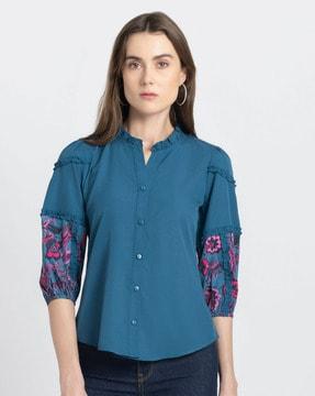 women regular fit shirt