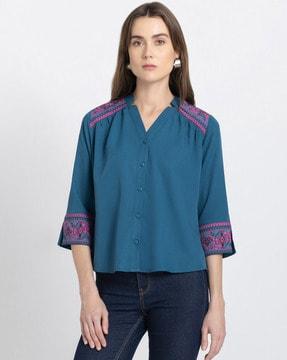 women regular fit shirt