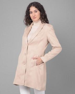 women regular fit single-breasted trench coat