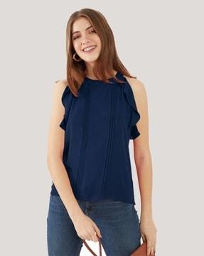 women regular fit sleeveless top