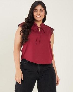 women regular fit sleeveless top