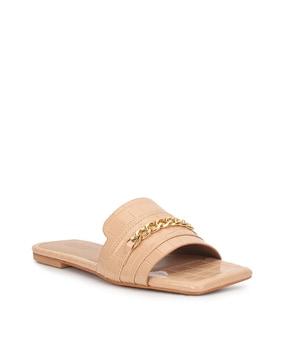 women regular fit slip-on flat sandals