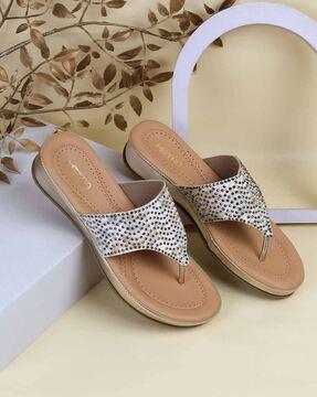 women regular fit slip-on flat sandals