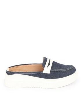 women regular fit slip-ons shoes with round toes