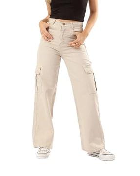 women regular fit straight jeans with insert pockets