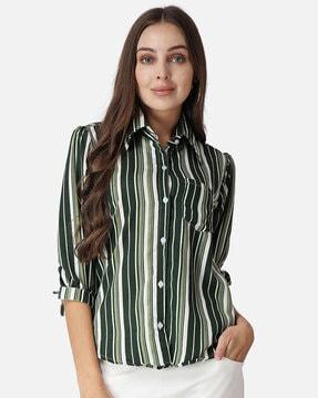 women regular fit striped shirt