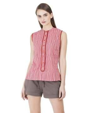women regular fit striped top