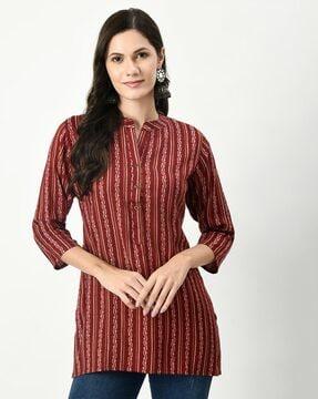 women regular fit striped tunic